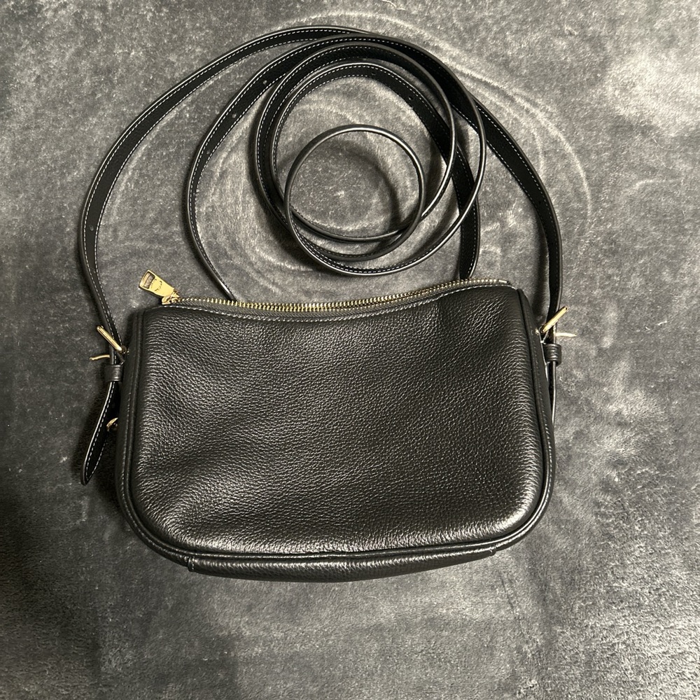 Coach Black Leather Crossbody Bag with Gold Accents - Picture 2 of 6